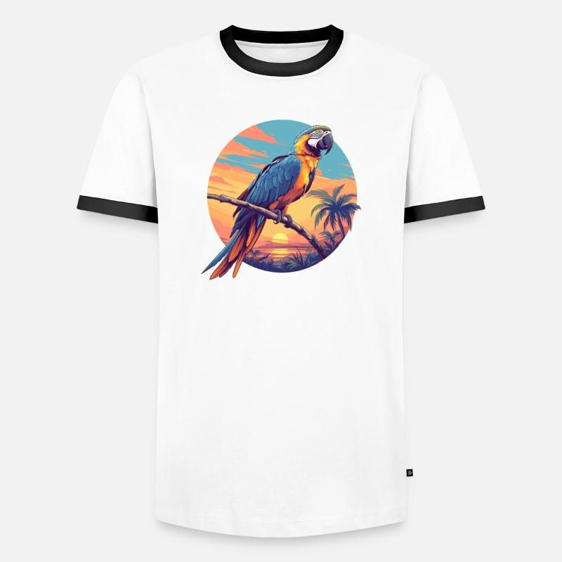 Macaw's Era - Men's Ringer Shirt - white/black