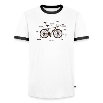 Rennrad Bauplan Roadbike Rennradfahrer Design - Männer Kontrast-T-Shirt - Weiß/Schwarz - Vorne - AI Model Female 172 light (172cm) & AI Model Male 178 dark (178cm)