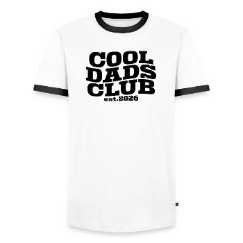 Cool Dads Club - Vatertag Papa Geschenk - Männer Kontrast-T-Shirt - Weiß/Schwarz - Vorne - AI Model Female 172 light (172cm) & AI Model Male 178 dark (178cm)