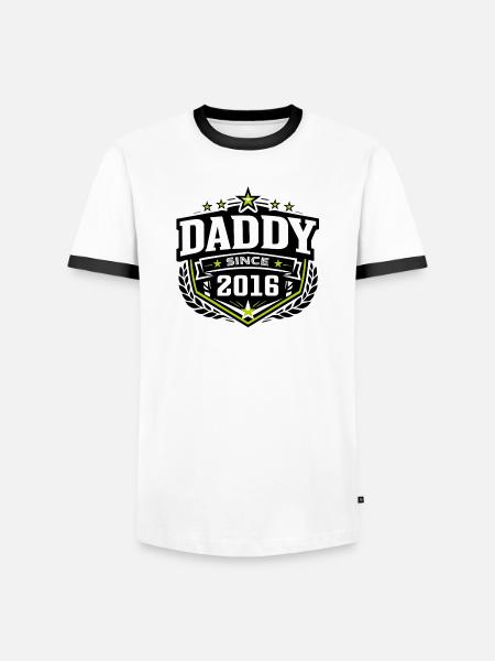 Daddy Since 2016 – Proud Dad Design - Men's Ringer Shirt - white/black