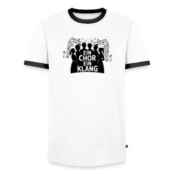 Ein Chor ein Klang Chorsänger Gesang Singen - Männer Kontrast-T-Shirt - Weiß/Schwarz - Vorne - AI Model Female 172 light (172cm) & AI Model Male 178 dark (178cm)