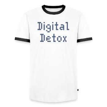 Pixel Grid Digital Toolkit - Männer Kontrast-T-Shirt - Weiß/Schwarz - Vorne - AI Model Female 172 light (172cm) & AI Model Male 178 dark (178cm)