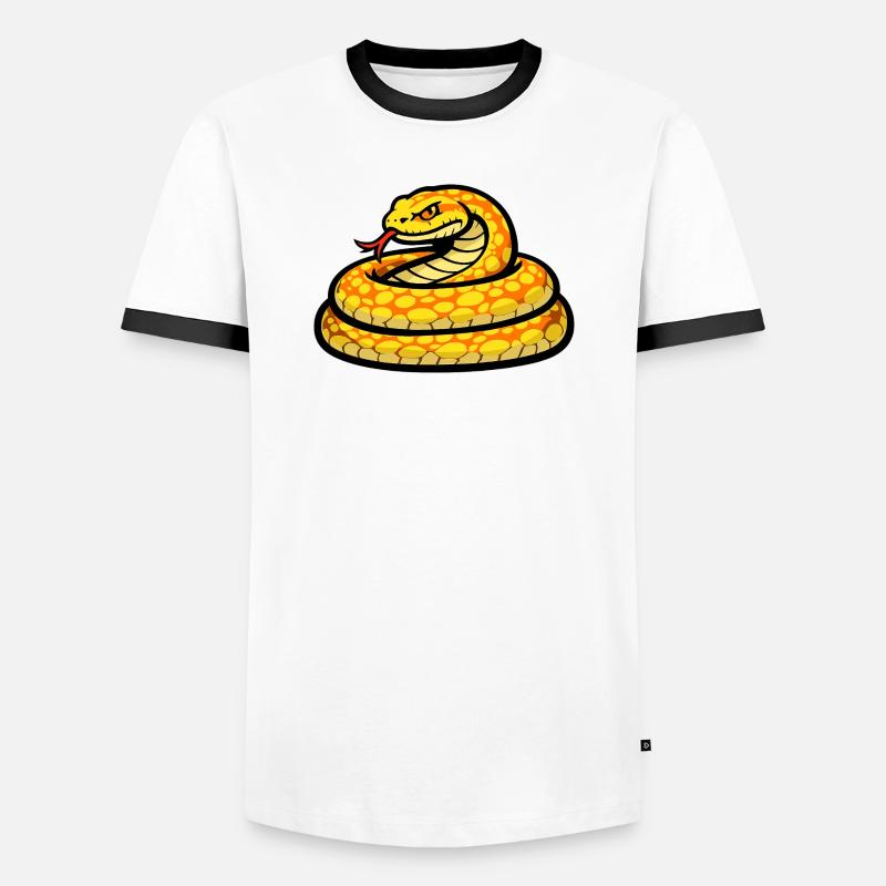 Sunny Snake Neon Pattern - Men's Ringer Shirt - white/black
