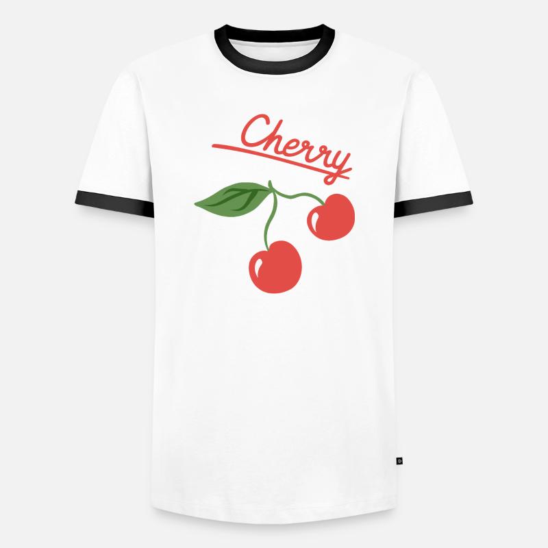 Cherry Fruit Summer Design - Men's Ringer Shirt - white/black