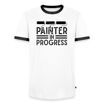 Funny Gifts for Home Painters Professional Painter Ideas - Men's Ringer Shirt - white/black - Front - AI Model Female 172 light (172cm) & AI Model Male 178 dark (178cm)