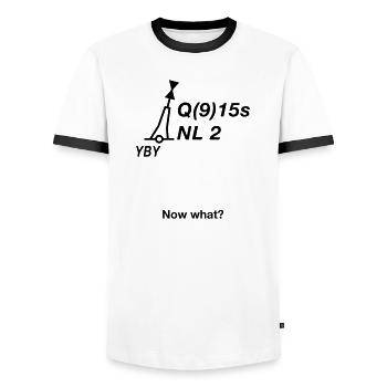 Tonne - Boje Nordsee Segeln Ostsee Maritim - Männer Kontrast-T-Shirt - Weiß/Schwarz - Vorne - AI Model Female 172 light (172cm) & AI Model Male 178 dark (178cm)