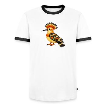 Farbenfroher Dudek im Volksstil - Männer Kontrast-T-Shirt - Weiß/Schwarz - Vorne - AI Model Female 172 light (172cm) & AI Model Male 178 dark (178cm)