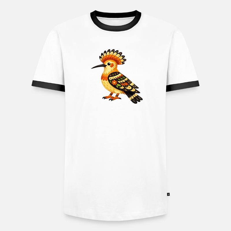 Farbenfroher Dudek im Volksstil - Männer Kontrast-T-Shirt - Weiß/Schwarz
