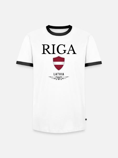 Riga souvenir, elegant design Riga - Men's Ringer Shirt - white/black