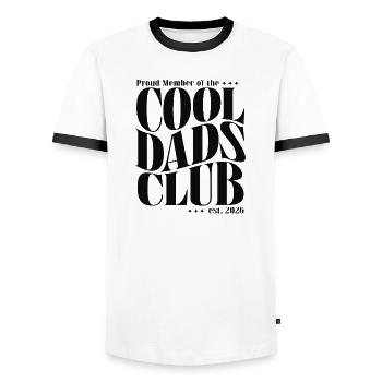 Cool Dads Club - Dad-to-be 2026 Gift - Men's Ringer Shirt - white/black - Front - AI Model Female 172 light (172cm) & AI Model Male 178 dark (178cm)