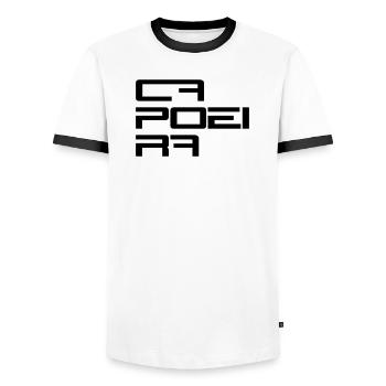Capoeira Modern Style - Männer Kontrast-T-Shirt - Weiß/Schwarz - Vorne - AI Model Female 172 light (172cm) & AI Model Male 178 dark (178cm)