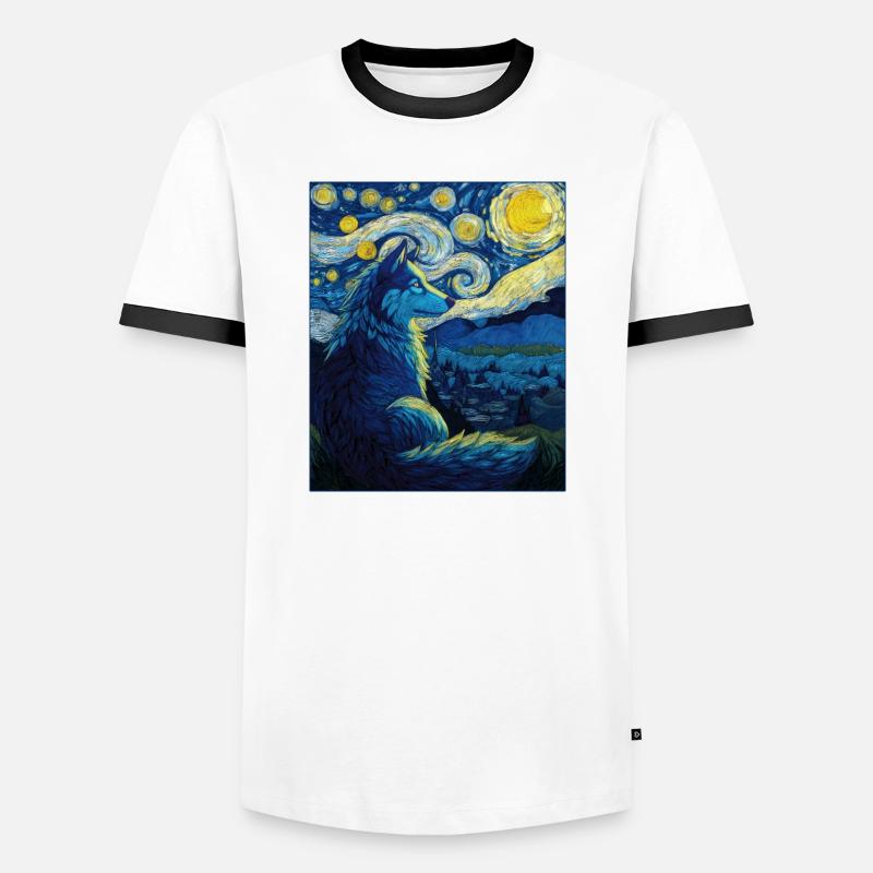 Wolf - Men's Ringer Shirt - white/black