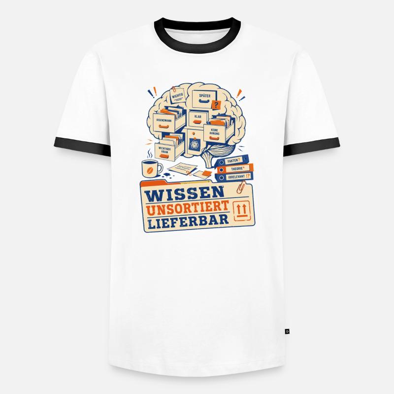 Knowledge available unsorted - Men's Ringer Shirt - white/black