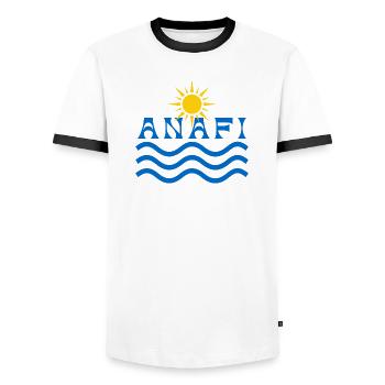 ANAFI Sun and Waves   - Men's Ringer Shirt - white/black - Front - AI Model Female 172 light (172cm) & AI Model Male 178 dark (178cm)