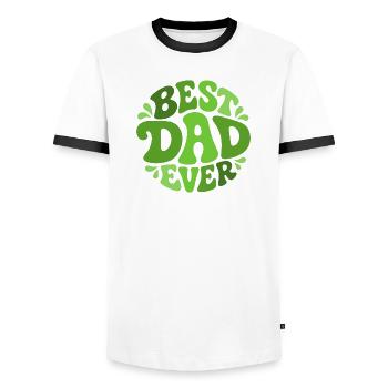 Best Dad Ever - Best Dad Retro Design Green - Men's Ringer Shirt - white/black - Front - AI Model Female 172 light (172cm) & AI Model Male 178 dark (178cm)
