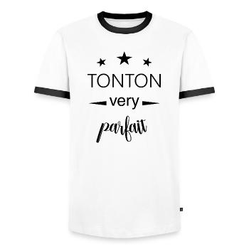 tonton parfait / cadeau tonton - T-shirt contrasté Homme - blanc/noir - Devant - AI Model Female 172 light (172cm) & AI Model Male 178 dark (178cm)