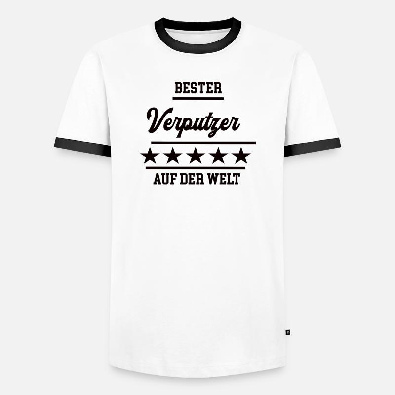 Verputzer Bester Handwerker Verputzerei - Männer Kontrast-T-Shirt - Weiß/Schwarz