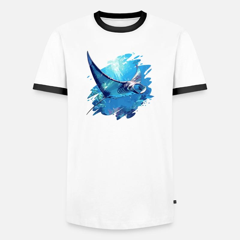 Rays Manta Rays - Men's Ringer Shirt - white/black