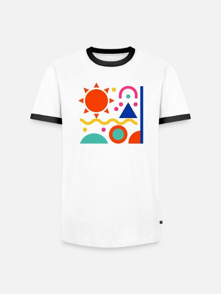 Bunte Formen - Männer Kontrast-T-Shirt - Weiß/Schwarz