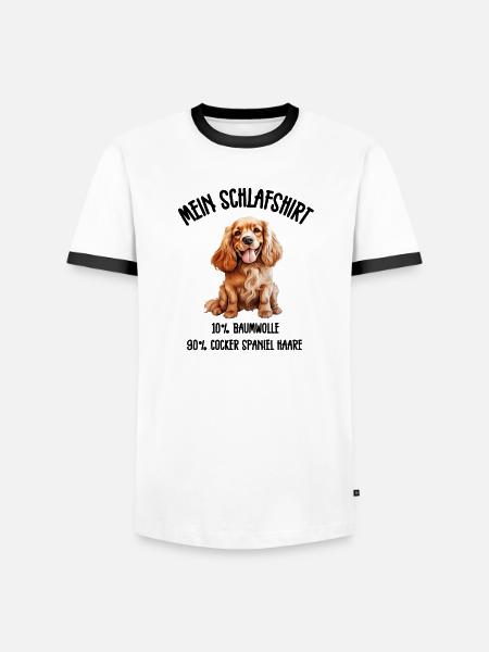 Cocker Spaniel Schlafshirt Froh - Männer Kontrast-T-Shirt - Weiß/Schwarz