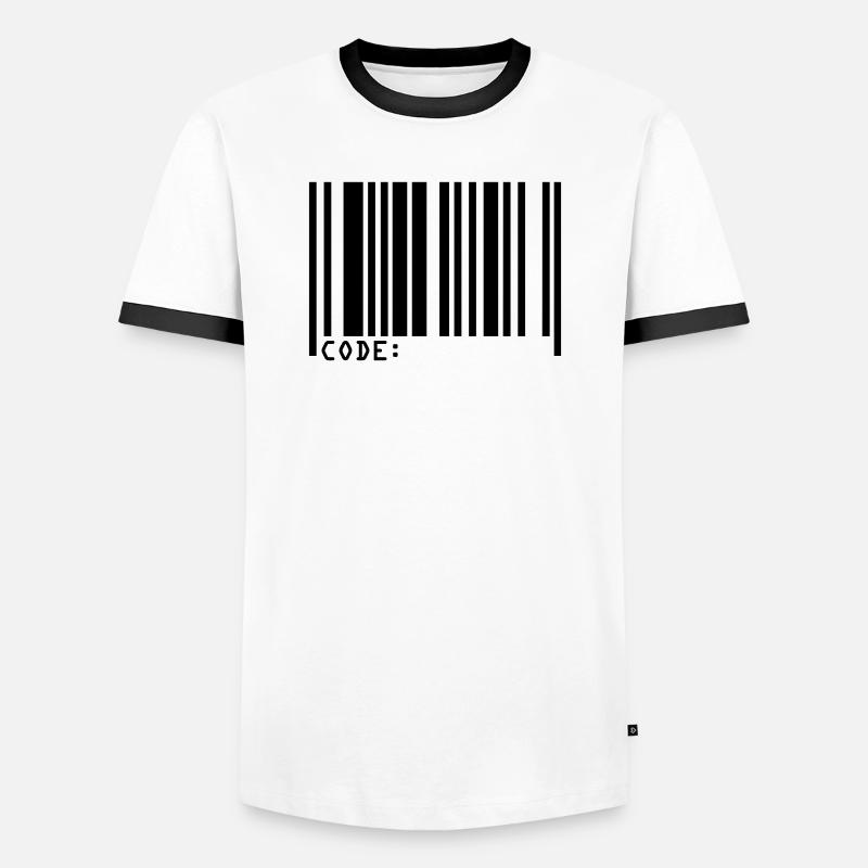 barcode - Männer Kontrast-T-Shirt - Weiß/Schwarz