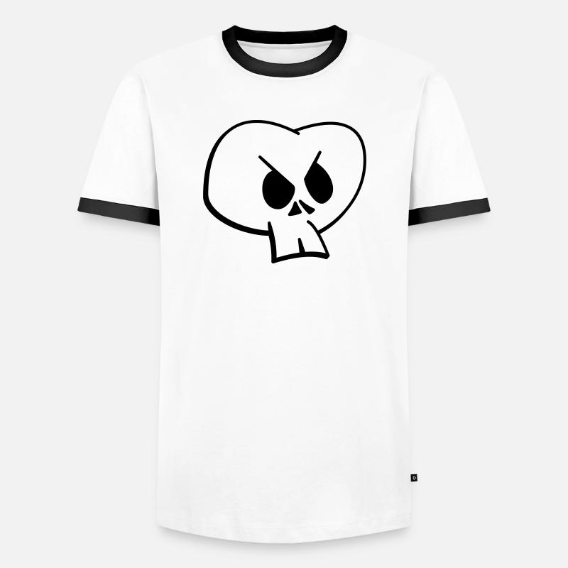 Schädel - Männer Kontrast-T-Shirt - Weiß/Schwarz