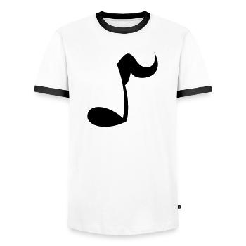 Note - T-shirt contrasté Homme - blanc/noir - Devant - AI Model Female 172 light (172cm) & AI Model Male 178 dark (178cm)