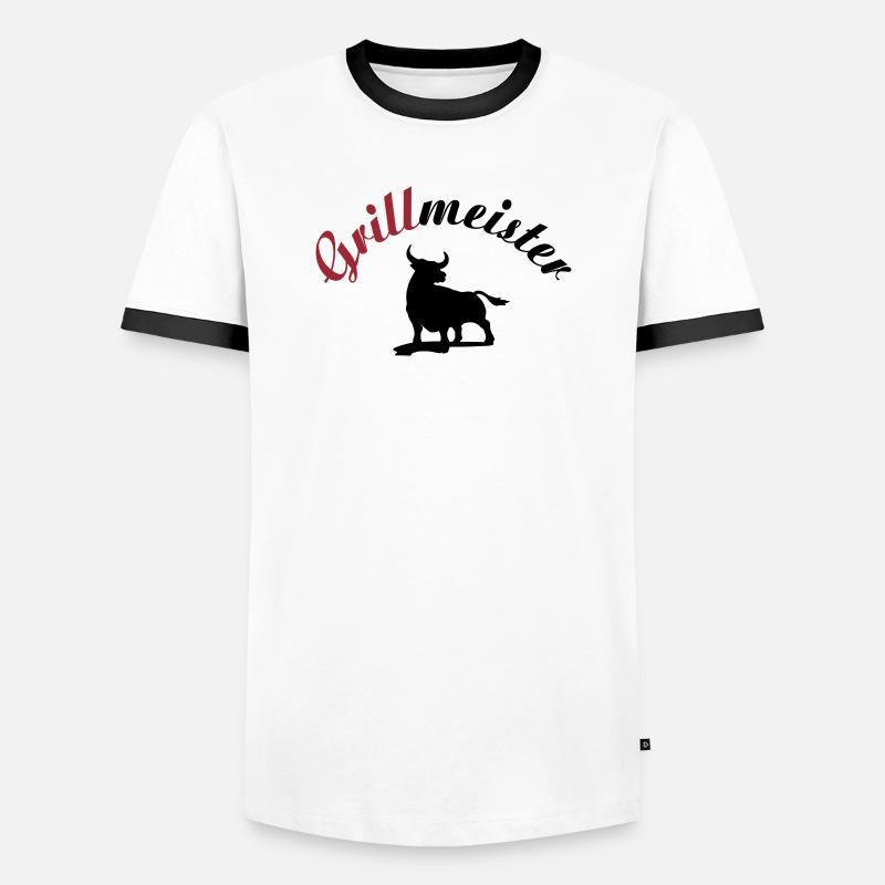 Grill Master - Men's Ringer Shirt - white/black