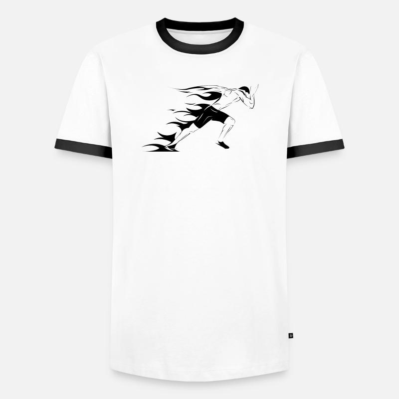 Runner Icon Illustration Sprinter Graphic icon - Men's Ringer Shirt - white/black