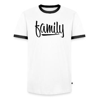 Family Cool Lettering - Männer Kontrast-T-Shirt - Weiß/Schwarz - Vorne - AI Model Female 172 light (172cm) & AI Model Male 178 dark (178cm)