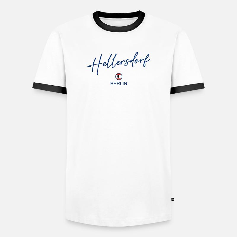 Hellersdorf - Berlin Flag - Berlin Bear - Men's Ringer Shirt - white/black