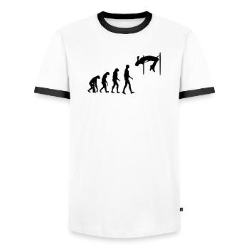 High Jump - Hochsprung - Saut en Hauteur - Men's Ringer Shirt - white/black - Front - AI Model Female 172 light (172cm) & AI Model Male 178 dark (178cm)