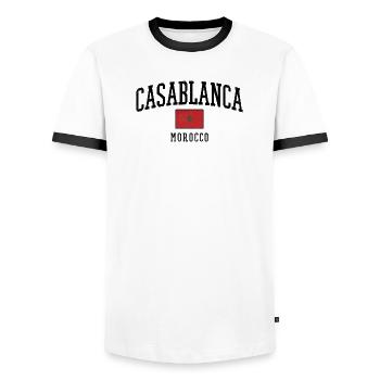Casablanca - T-shirt contrasté Homme - blanc/noir - Devant - AI Model Female 172 light (172cm) & AI Model Male 178 dark (178cm)