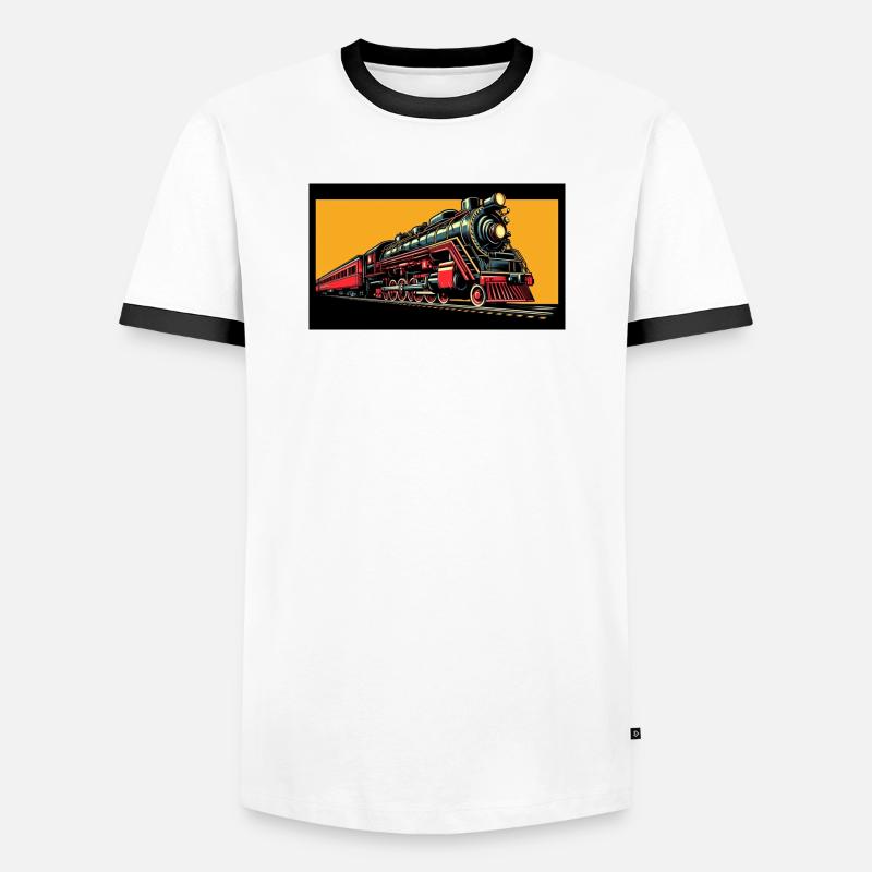 Train 1 3 - Men's Ringer Shirt - white/black