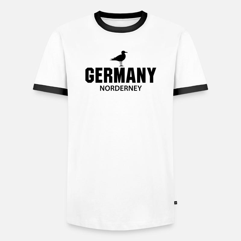 Norderney GERMANY - Männer Kontrast-T-Shirt - Weiß/Schwarz