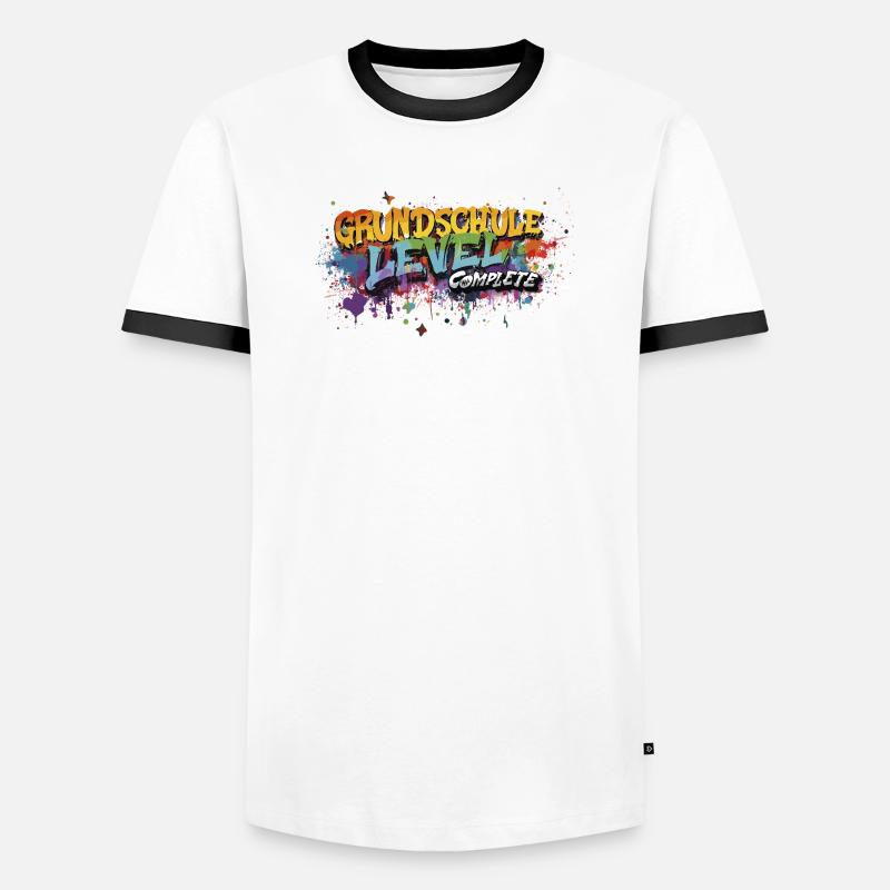 Grundschule Level Complete Graffiti Abschlussshirt - Männer Kontrast-T-Shirt - Weiß/Schwarz