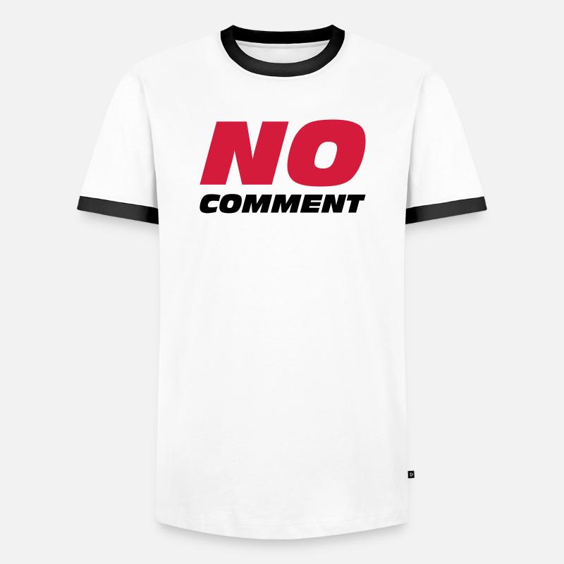 No comment - Men's Ringer Shirt - white/black