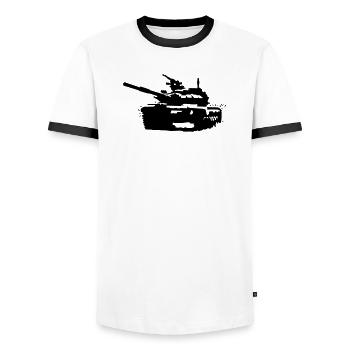 Tank T-90 - T-shirt contrasté Homme - blanc/noir - Devant - AI Model Female 172 light (172cm) & AI Model Male 178 dark (178cm)