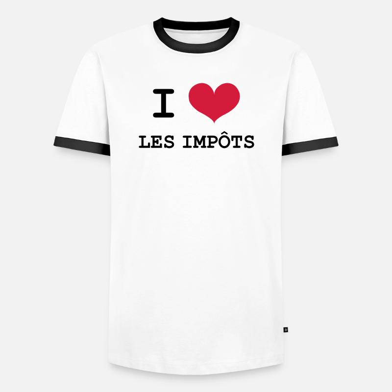 Ich liebe Steuern - Männer Kontrast-T-Shirt - Weiß/Schwarz