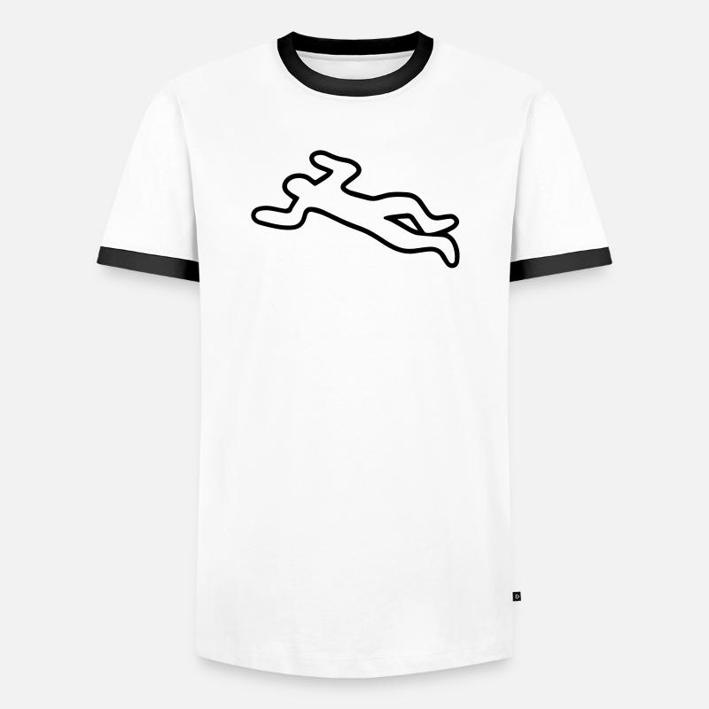 Leiche - Männer Kontrast-T-Shirt - Weiß/Schwarz