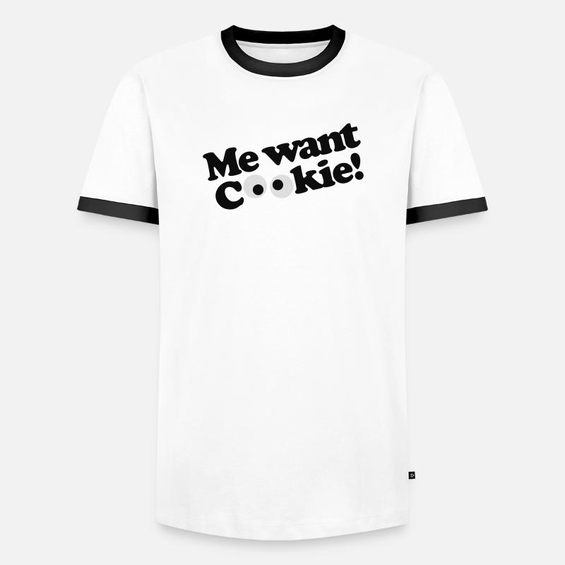 Ich will Plätzchen! - Männer Kontrast-T-Shirt - Weiß/Schwarz