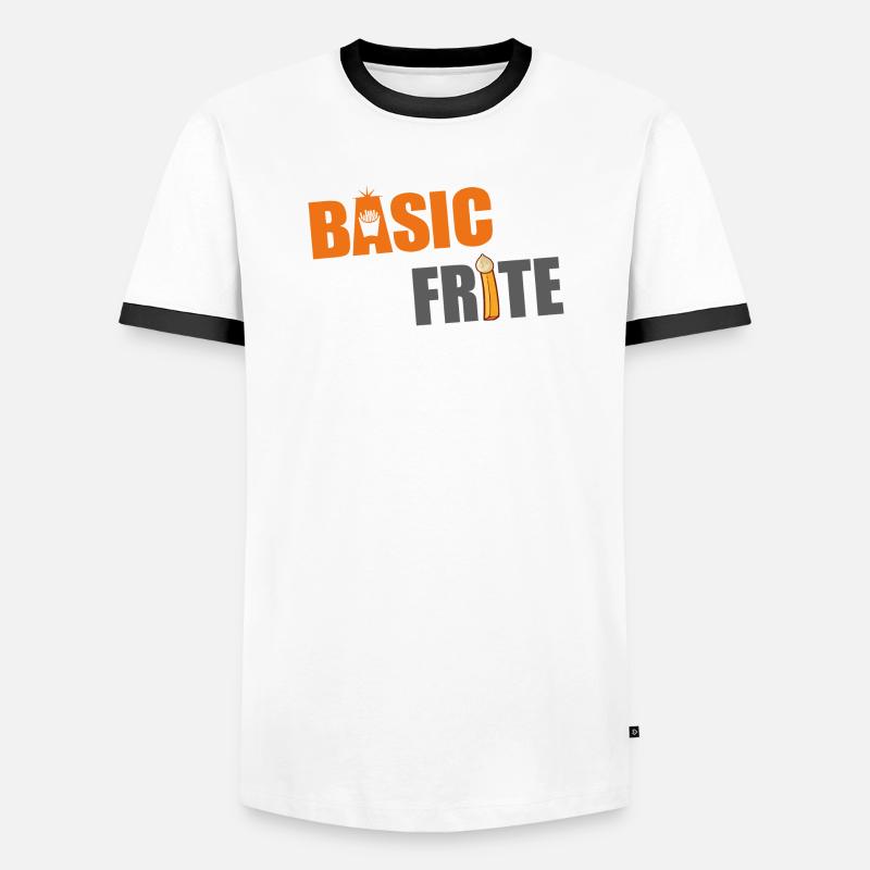 Basic fries 2 - Men's Ringer Shirt - white/black
