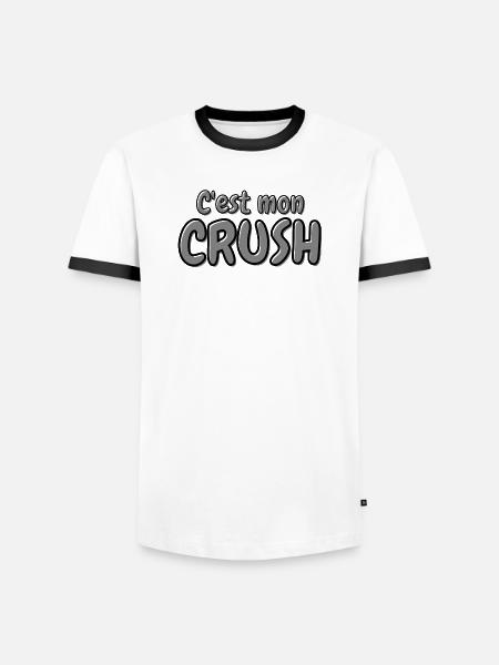 C'est mon crush, crush, béguin - T-shirt contrasté Homme - blanc/noir