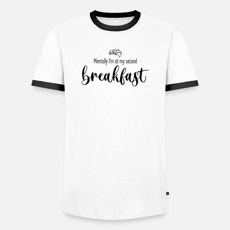 Second breakfast - Men's Ringer Shirt - white/black