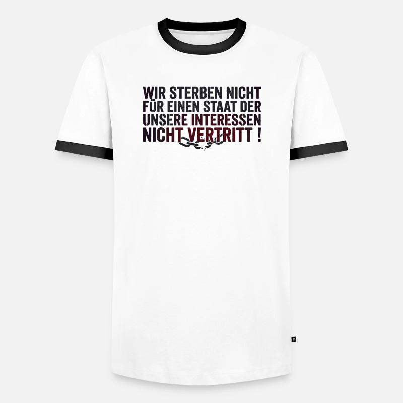 Protest Statement - Men's Ringer Shirt - white/black