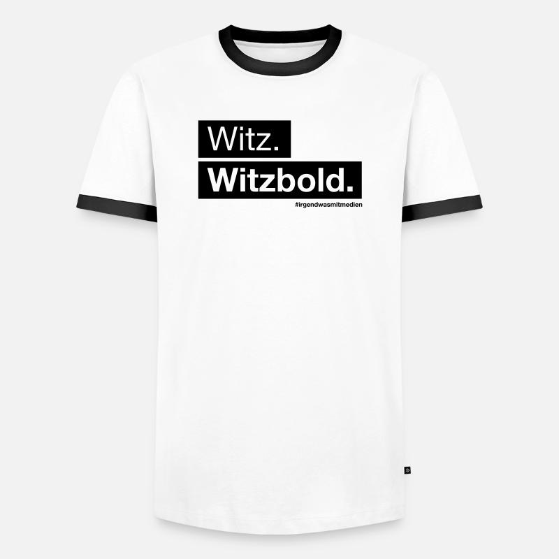 Witz. Witzbold. - Männer Kontrast-T-Shirt - Weiß/Schwarz