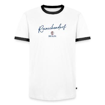 Reinickendorf - Berlin Flag - Berlin Bear - Men's Ringer Shirt - white/black - Front - AI Model Female 172 light (172cm) & AI Model Male 178 dark (178cm)