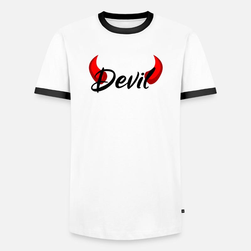 Ich bin ein Teufel - Devil - Männer Kontrast-T-Shirt - Weiß/Schwarz