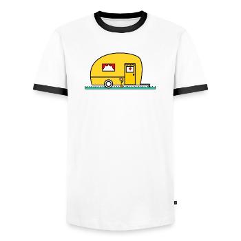 GELIEBTE. MEISTER. LEHRER. SCHULE - Männer Kontrast-T-Shirt - Weiß/Schwarz - Vorne - AI Model Female 172 light (172cm) & AI Model Male 178 dark (178cm)