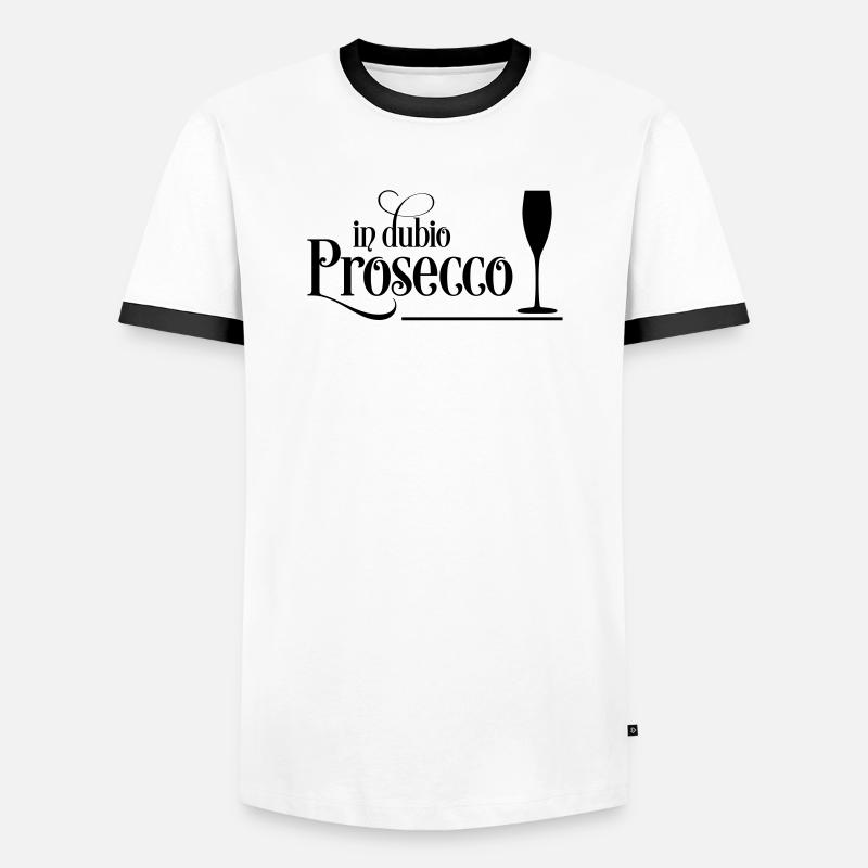 Prosecco - Männer Kontrast-T-Shirt - Weiß/Schwarz